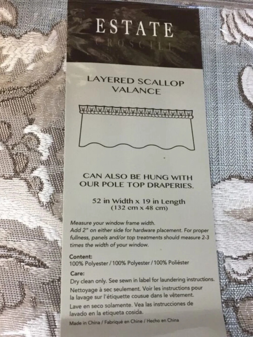 CROSCILL Estate 5-Piece WINDOW COVERS New Valance / Drapes ALEXANDRIA
